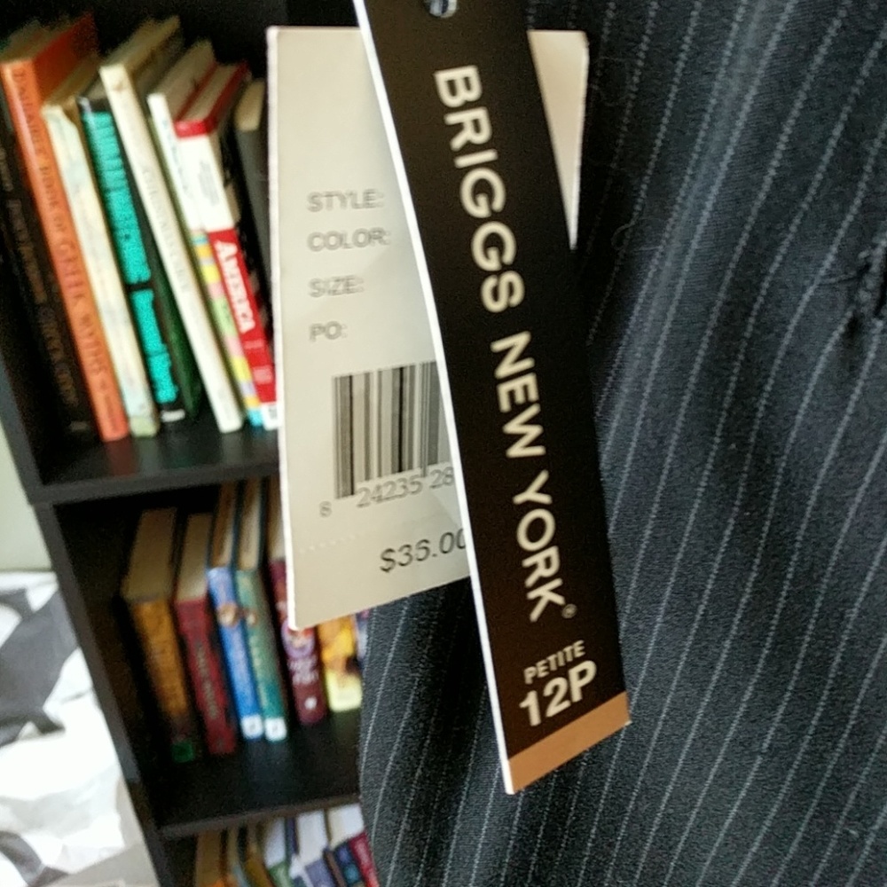 NWT Briggs New York pinstripe pants size 12 petite - Picture 3 of 6